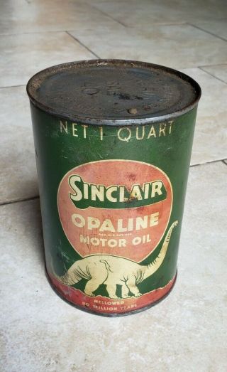 Vintage Sinclair Opaline Pennsylvania 1 Quart Motor Oil Tin Can