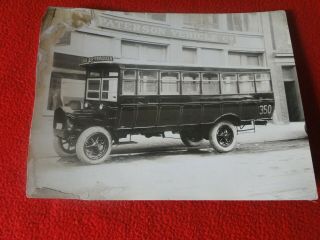 Vintage 1920s/1930s Linen Backed Paterson Vehicle Company Bus Photo D2d