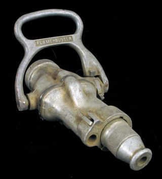 Antique Grinnell Flame - Buster Heavy Brass Fire Dept Firefighting Hose Nozzle