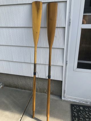 Unique Vintage Wood Oars.  66” Long.