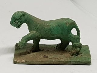 Large Ancient Roman Bronze Tiger Figurine 200 - 300 Ad 240 Gr 80 Mm