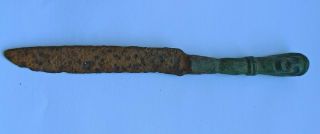 Interesting Ancient Romano - British Bronze Medical Tool Face On Top 100 - 300 Ad