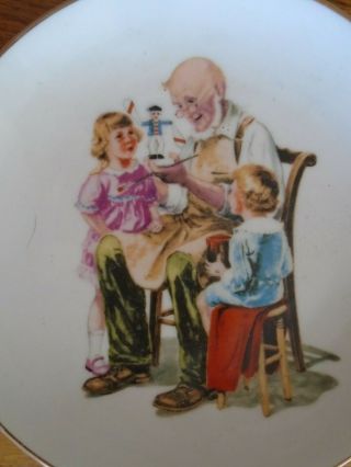 1984 Norman Rockwell Museum The Toy Maker Collectors Decorative Plate Gold Trim