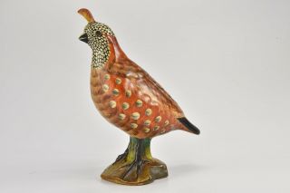 Mottahedeh Design Signed Mail Desert Quail Ceramic Porcelain Bird Figurine A519
