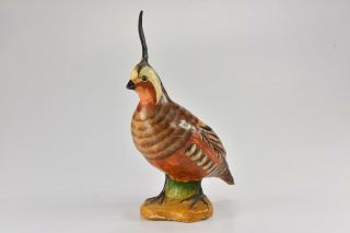 Mottahedeh Design Signed Mail Mountain Quail Ceramic Porcelain Bird Figurine