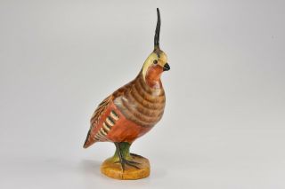 MOTTAHEDEH DESIGN Signed Mail Mountain Quail Ceramic Porcelain Bird Figurine 3