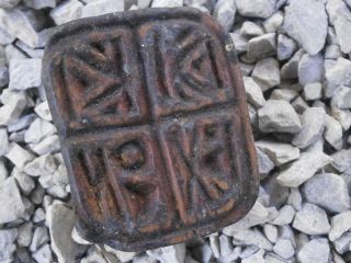 ANTIQUE WOODEN RITUAL BREAD STAMP PROSPHORA WITH PATINA 2