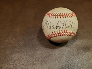 Babe Ruth/ty Cobb/lou Gehrig Red Stitched Autographed Baseball Reprint