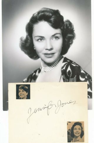 Jennifer Jones - Vintage Singed Album Page W/ Orig 1952 Still Photo - Autograph