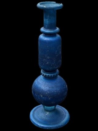 Very Rare Large Ancient Roman Period Cobalt Blue Glass Vessel (6)