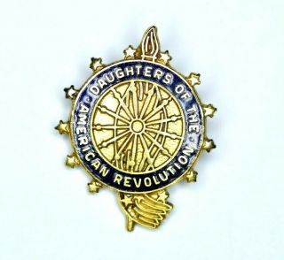 Vintage D.  A.  R.  Daughters Of The American Revolution Pin Numbered Gold Filled