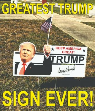 5 Trump 2020 Campaign Political Full Color Yard Signs / Maga Keep America Great