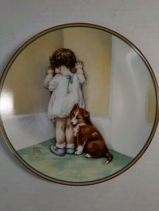 Vtg In Disgrace Bessie Pease Gutmann Collector Plate Porcelain Girl & Dog 05870