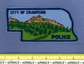 Crawford Nebraska Sheriff Police Patch State Shape Rocky Butte