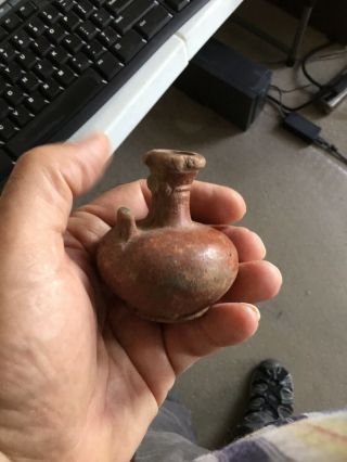 Pre Columbian Pottery Aztec Handled Pitcher Relic
