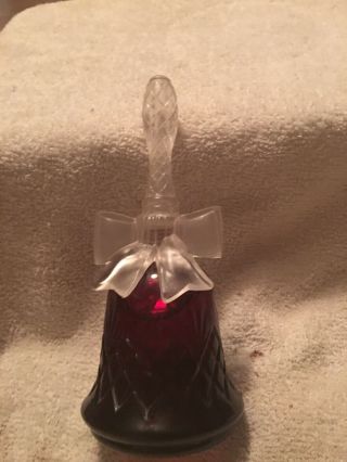 Vintage Avon Cape Cod Ruby Red Cologne Perfume Bottle Bell