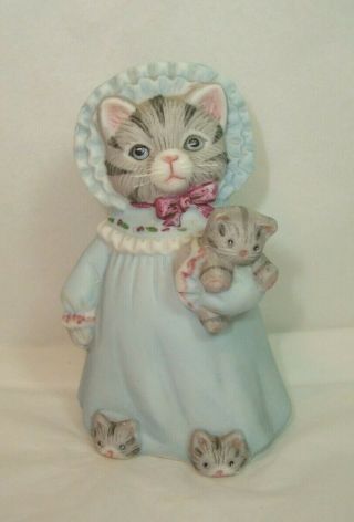 Schmid 1987 Kitty Cucumber - Kitten In Holiday Night Gown W/kitten