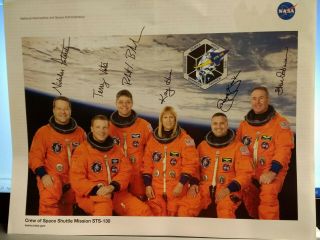 Autographed Photo Of The Crew Of Space Shuttle Mission Sts - 130