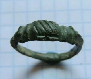 Ancient Bronze Ring Viking Handshake