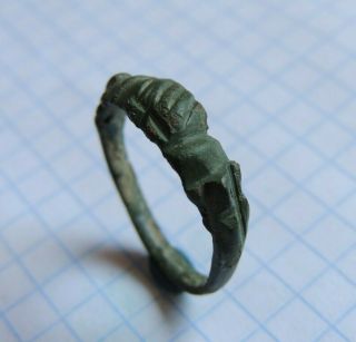 Ancient Bronze Ring Viking Handshake 2