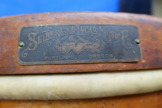 Antique 1920 ' s Seiberling Lucas Wood Snare Drum w/ Leedy Case Portland,  OR vtg 2