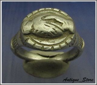 Dextrarum Iunctio Ancient Silver Wedding Roman Ring Clasped Hands