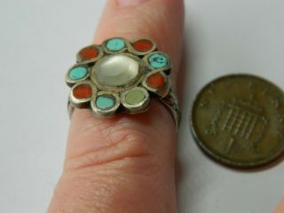 Post Medieval Tudor Silver Enamelled Finger Ring Rock Crystal Detecting Detector