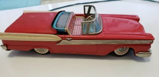 Vintage 1959 Ford Skyliner 500 Tin Lithographed Convertible Remote Control -