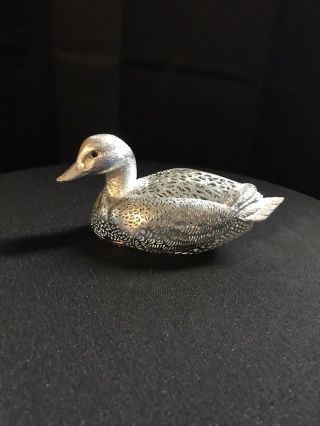 Christofle France Mama Duck Silver - Plated Lumiere D’argent Figurine