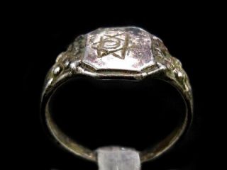 Rare Antique 1800’s.  Jewish Sterling Silver Ring,  Star Of David