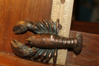 Vintage Copper Finish Metal Crawdad Crayfish Paperweight 3 - 3/4 "