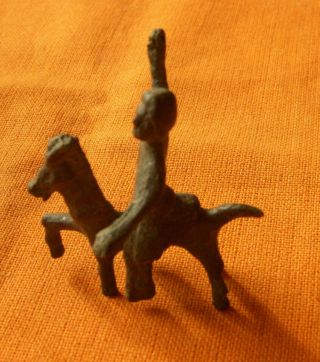 140.  Celtic Style Bronze Horse And Rider Composition.