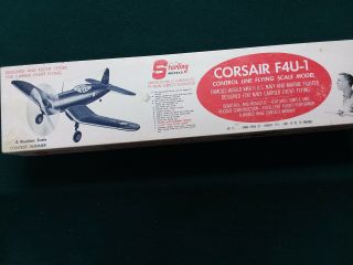 Vintage Sterling Balsa Model Airplane Kit,  U - Contol F4 - U1 Corsair Carrier A/c