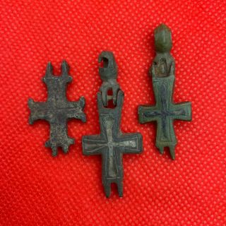 Ancient Bronze Cross Of The Viking Encolpion 10 - 12 Century For Restoration