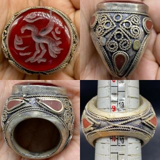 Carnelian Stone Old Unique Wonderful Ring