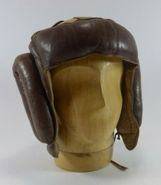 Vintage Brown Leather Boxing Headgear