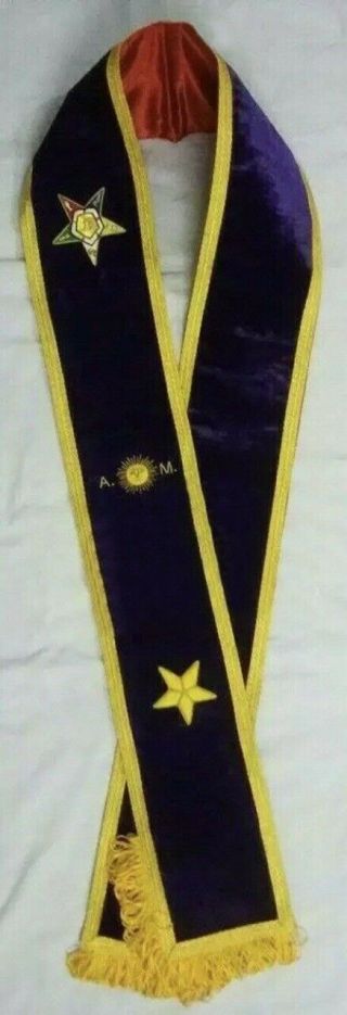 Regalia Associate Matron Sash Purple,  Masonic Oes Order Of Eastern Star Sash