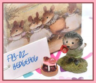 ❤️wee Forest Folk Fb - 02 Hedgehog Flower Babies Retired Porcupine Red Fb - 2❤️