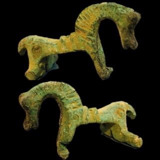 Ancient Roman Bronze Horse Fibula Brooch - 200 - 400 Ad (14)