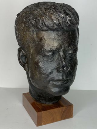Vtg 1964 Schillaci Austin Productions John F Kennedy Chalkware Head Sculpture