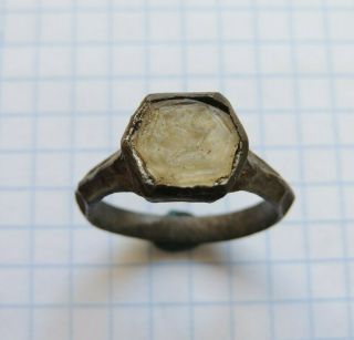 Ancient bronze ring seal of the Middle Ages 3