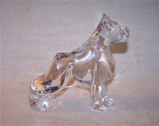 Fine Vintage Baccarat Crystal Boxer Dog Figurine - Label - Estate