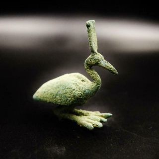 Unique Antique Egyptian Bronze Statue Of Sacred Ibis.  Thoth The God Of Wisdom