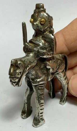 Ancient Roman Solid Silver Statue Soldier Sitting On Horse,  Too Heavy 209,  1gr 93m