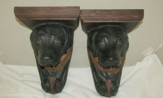 Set Of 2 Labrador Retriever Dog Brackets Shelf By Telle M.  Stein Wall Sconce