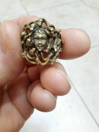 Old Bronze Medusa Ring
