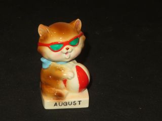 August Norcrest Birthday Cat Of The Month A - 575 Rare Vintage (z128)