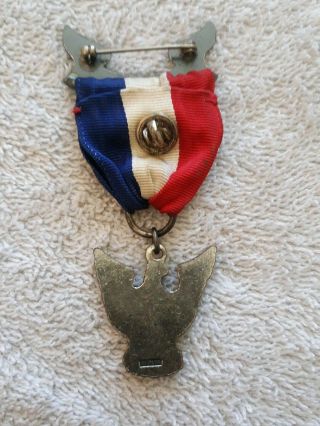 Vintage Sterling Silver Eagle Scout Award Ribbon Medal Pin 2