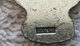 Vintage Sterling Silver Eagle Scout Award Ribbon Medal Pin 3