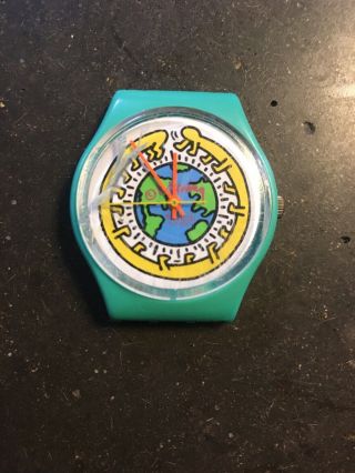Vintage Swatch Watch 1986 Mille/milles Pattes Gz103 Keith Haring